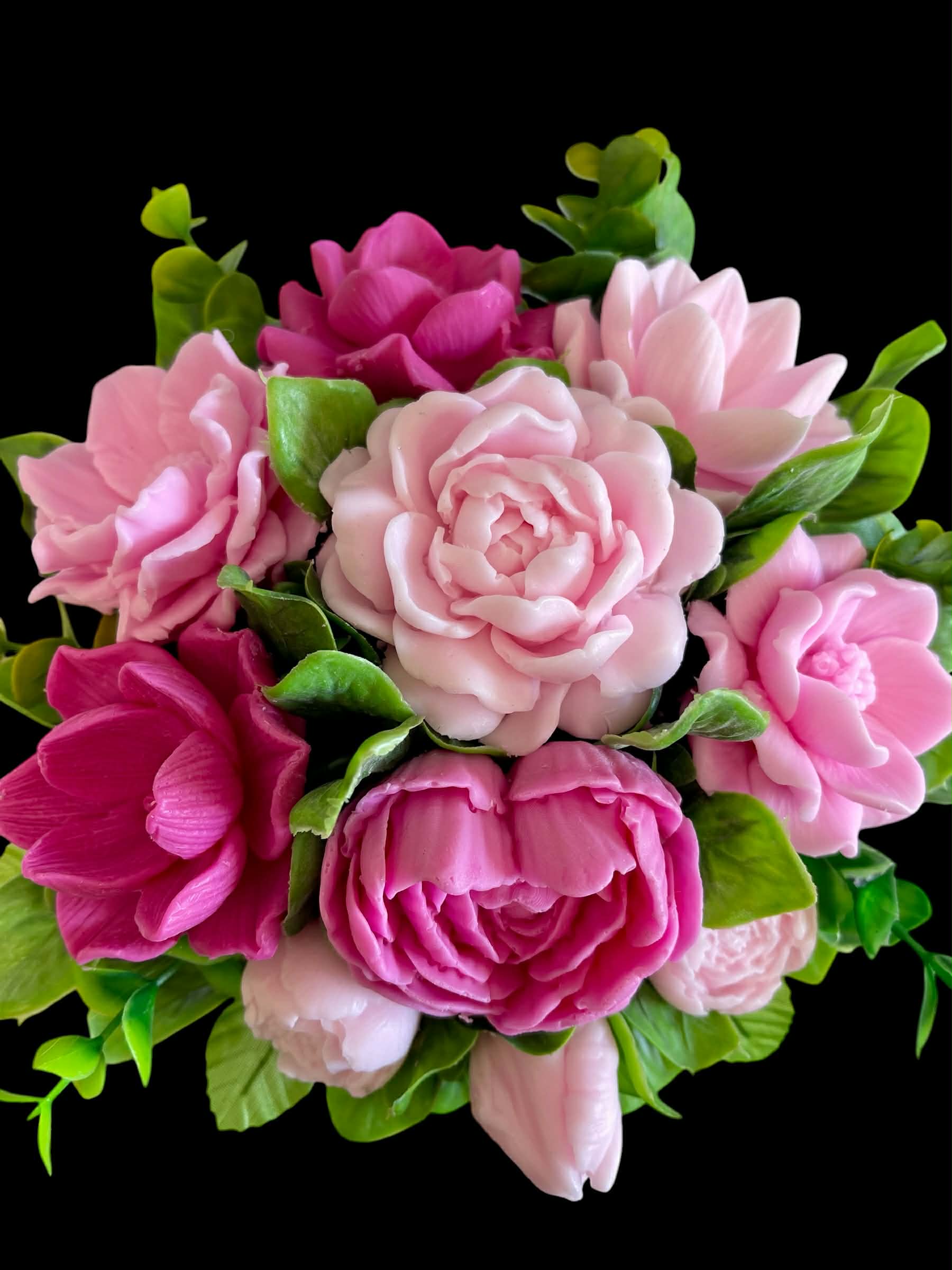 Rózsaszín varázs – élénk Anyák napi szappanvirág dekoráció - Image 4